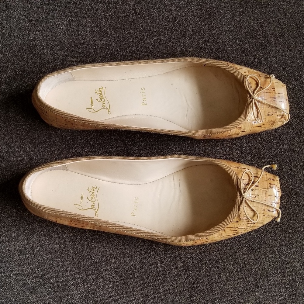 Authentic Louboutin cork flats